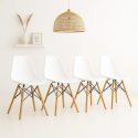 Pack 4 Sillas Eames DSW blancas Inicio