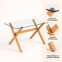 Mesa Rectangular 140x90 Cubierta Vidrio Inicio