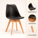 Pack 4 Sillas Tulip acolchada Negra Sillas de Comedor