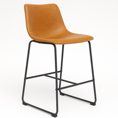 Taburete Phoenix Cuero PU Caramel Sillas Bar