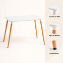 Mesa Eames rectangular color blanco Inicio