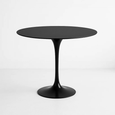 Mesa Redonda Minimal Negra 80x80 Inicio