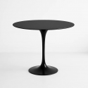Mesa Redonda Minimal Negra 80x80 Inicio
