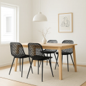 Pack de 4 Silla Europa Acolchada - Negra Sillas de Comedor