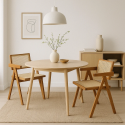 Silla Chandigarh Rattan - Madera Sillas de Comedor
