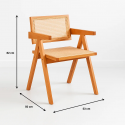 Silla Chandigarh Rattan - Madera Sillas de Comedor