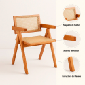 Silla Chandigarh Rattan - Madera Sillas de Comedor