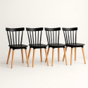 Pack 4 Sillas Windsor Negra Sillas de Comedor