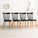 Pack 4 Sillas Windsor Negra Sillas de Comedor