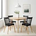 Pack 4 Sillas Windsor Negra Sillas de Comedor