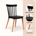 Pack 4 Sillas Windsor Negra Sillas de Comedor