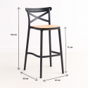 Taburete Piso de Bar Crossback 77cm Sillas Bar