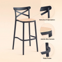 Taburete Piso de Bar Crossback 77cm Sillas Bar