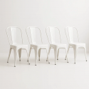Sillas de Comedor diseño Tolix. Pack 4 Unidades Blanco Mate Inicio