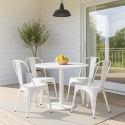 Sillas de Comedor diseño Tolix. Pack 4 Unidades Blanco Mate Inicio