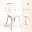 Sillas de Comedor diseño Tolix. Pack 4 Unidades Blanco Mate Inicio