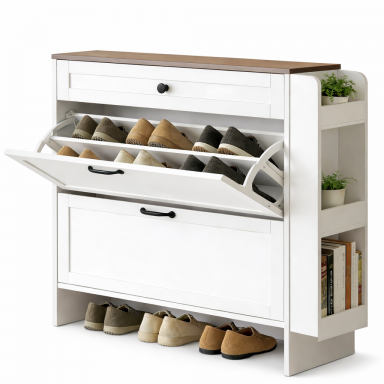 Zapatero Essenza Home Blanco Muebles de Dormitorio