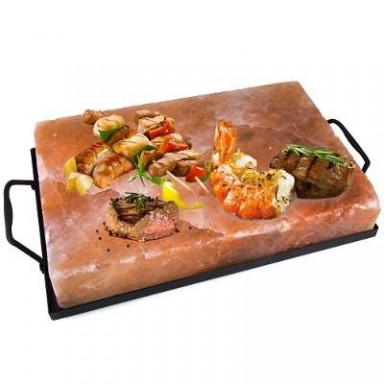 Tabla Sal Himalaya con soporte metalico Cocina