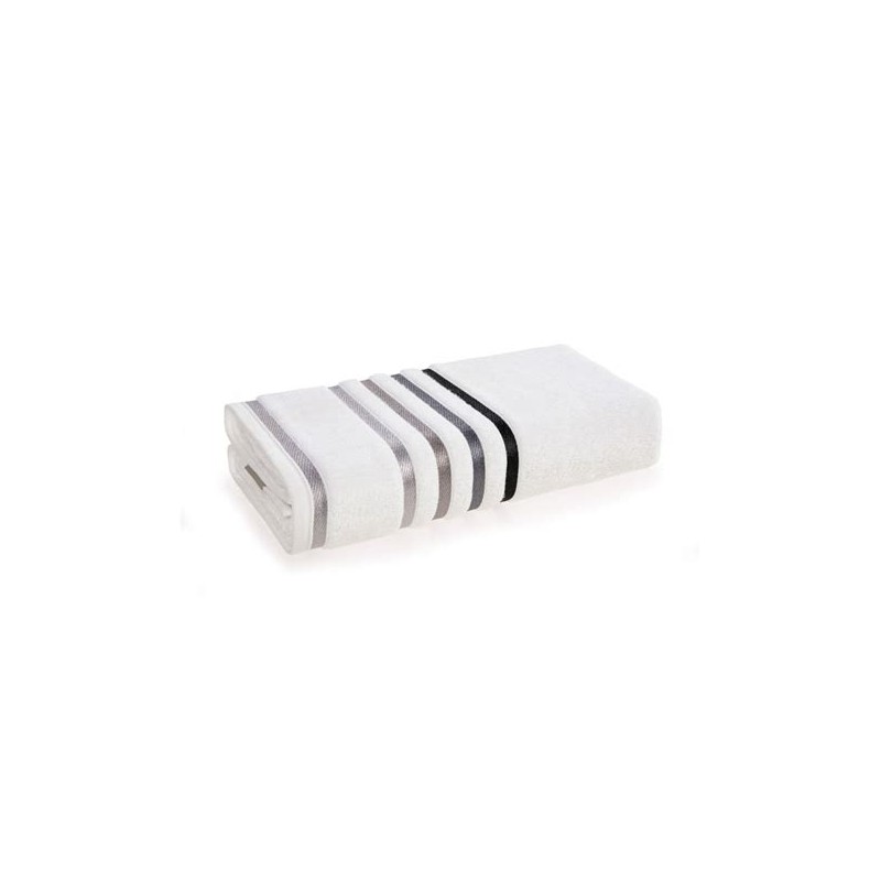 Toalla de Baño Karsten Lumina Blanco Gris 70x140 500gr Toallas
