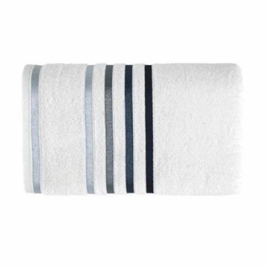 Toalla de Baño Karsten Lumina Blanco Azul 70x140 500gr Toallas