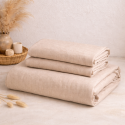 Funda plumon Lino Beige 2P Le Cottonier By Biancobelo Fundas para Plumón