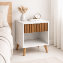 Velador Toulouse Blanco / Madera Veladores