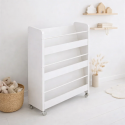 Estanteria con ruedas 3 niveles blanca Niños