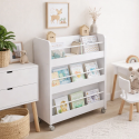 Estanteria con ruedas 3 niveles blanca Niños