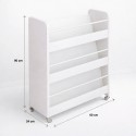 Estanteria con ruedas 3 niveles blanca Niños