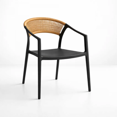 Silla Minimalista Ratán Respaldo Curvo Verona Sillas de Comedor