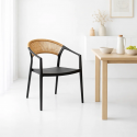 Silla Minimalista Ratán Respaldo Curvo Verona Sillas de Comedor