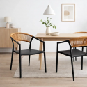 Silla Minimalista Ratán Respaldo Curvo Verona Sillas de Comedor