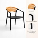 Silla Minimalista Ratán Respaldo Curvo Verona Sillas de Comedor