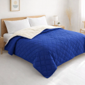 Quilt Velvet Termico Sherpa Azul KING Cubrecamas y Quilts