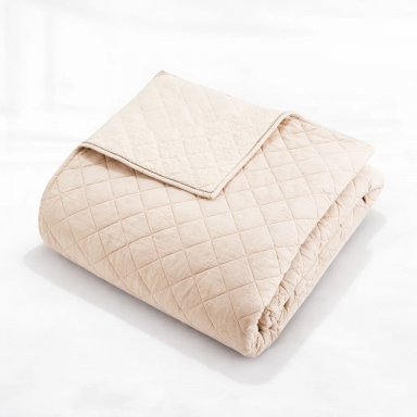 Quilt Velvet Termico Sherpa Crema King Cubrecamas y Quilts