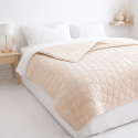 Quilt Velvet Termico Sherpa Crema King Cubrecamas y Quilts