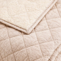 Quilt Velvet Termico Sherpa Crema King Cubrecamas y Quilts