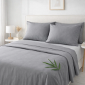 Juego de Sabanas de Bambu 300 Hilos Gris Biancobelo Sábanas