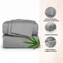 Juego de Sabanas de Bambu 300 Hilos Gris Biancobelo Sábanas