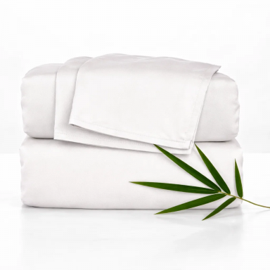 Juego de Sabanas de Bambu 300 Hilos Blanco Biancobelo Sábanas
