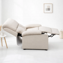Bergere Reclinable Ibiza Leather Crema Sofás