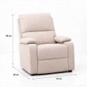 Bergere Reclinable Ibiza Leather Crema Sofás