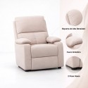 Bergere Reclinable Ibiza Leather Crema Sofás