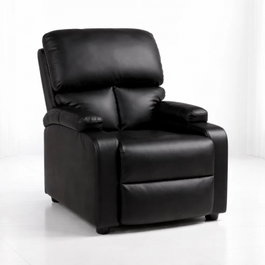 Bergere reclinable Ibiza leather Negro Sofás