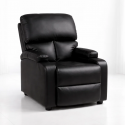 Bergere reclinable Ibiza leather Negro Sofás