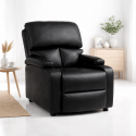 Bergere reclinable Ibiza leather Negro Sofás