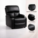 Bergere reclinable Ibiza leather Negro Sofás