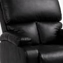 Bergere reclinable Ibiza leather Negro Sofás