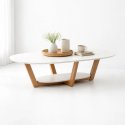 Mesa de Centro Elegance Blanca / Madera Mesas de Centro