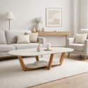 Mesa de Centro Elegance Blanca / Madera Mesas de Centro